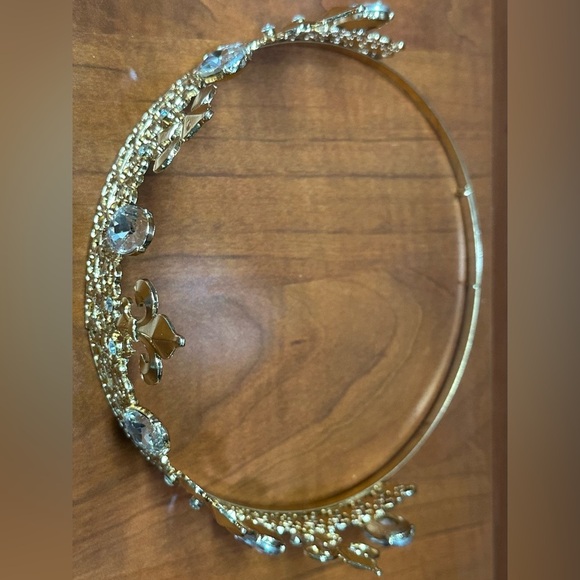 Gold Tiara with Crystal Accents - Picture 7 of 7